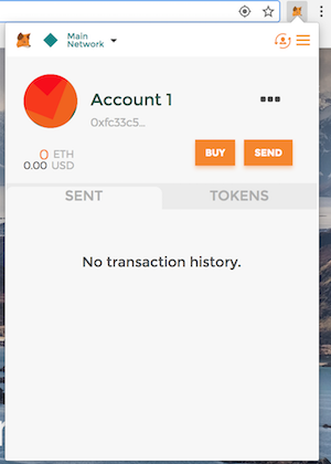 MetaMask interface